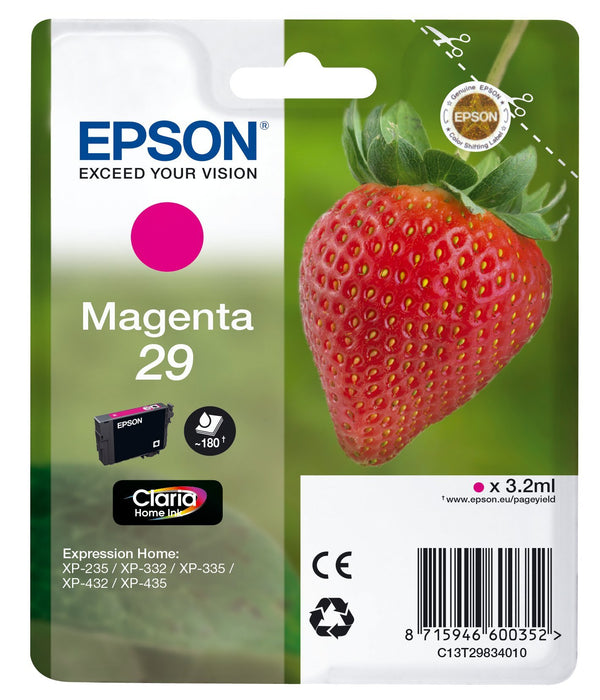 Best Value Epson Claria No.29 Home Strawberry Standard Ink Cartridge, Magenta, Genuine, Amazon Dash Replenishment Ready