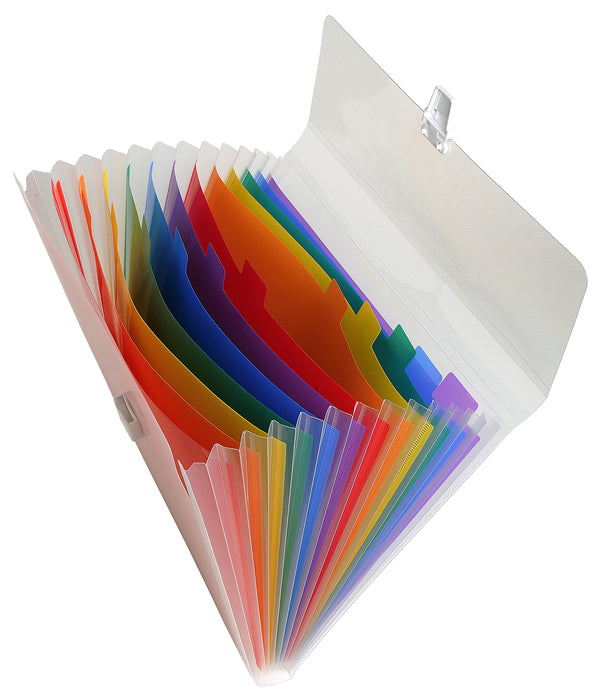 Best Value Exacompta PP Expanding File, 33 x 25cm, 13 Sections - Transparent White