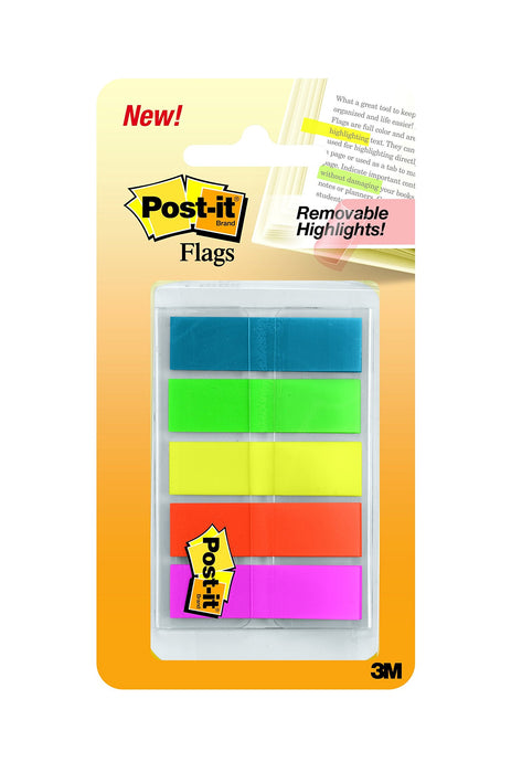 Best Value 3M Germany 683HF5 Post-it Index Transparent Holders Transparent Bright Colours 11.9 x 43.2 mm 5 x 20 Sticking Strips in a Case - Multicolour