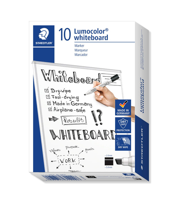 Best Value Staedtler Lumocolor Whiteboard Marker 351 B-3 with Chisel Tip - Blue, Pack of 10