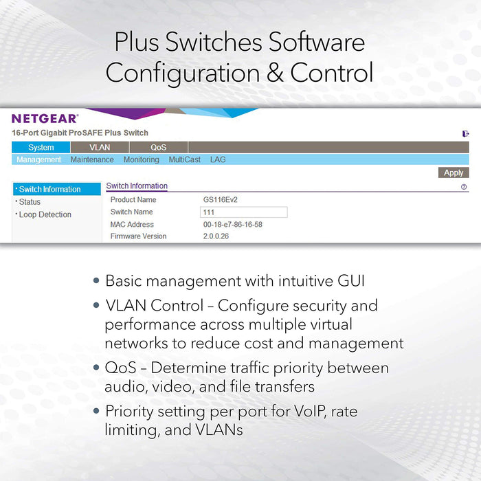 NETGEAR SOHO GS324 - Switch - unmanaged - 24 x 10/100/1000 - desktop, rack-mountable, wall-mountable