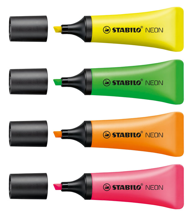 Best Value Highlighter - STABILO NEON Pack of 4 Assorted Colours