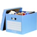 Best Value Bankers Box Style Standard Storage Box - Blue/White, Pack of 4