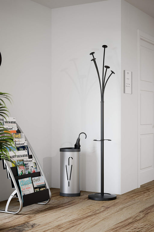 Alba Festival Coat Stand 5 Pegs Black and Silver Grey PMFESTY N