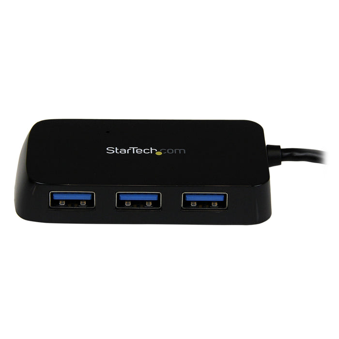 Best Value StarTech.com 4-Port USB 3.0 Hub with SuperSpeed - Portable Multiport USB Hub - Small USB Splitter - Black - USB Extender (ST4300MINU3B)