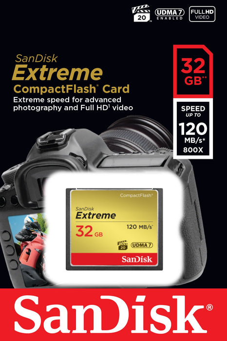 Best Value SanDisk Extreme 32 GB UDMA7 CompactFlash Card - Black/Gold