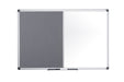 Best Value Bi-Office Combination Board Maya, Grey Felt/Melamine, Aluminium Frame, 90 x 60 cm