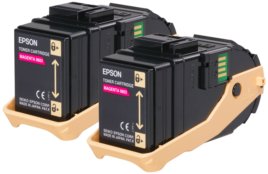 Best Value Epson S050607 Toner Cartridge Twin Pack for C9300N Printer - Magenta