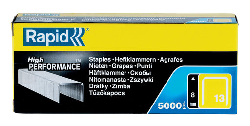 Best Value Rapid High Performance Staples, No.13, Leg Length 8 mm, 11835600 - 5000 Pieces - Silver