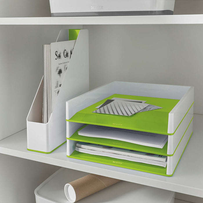 Best Value Leitz 53621054 A4 Magazine File, WOW Range, Dual Colour White/Green