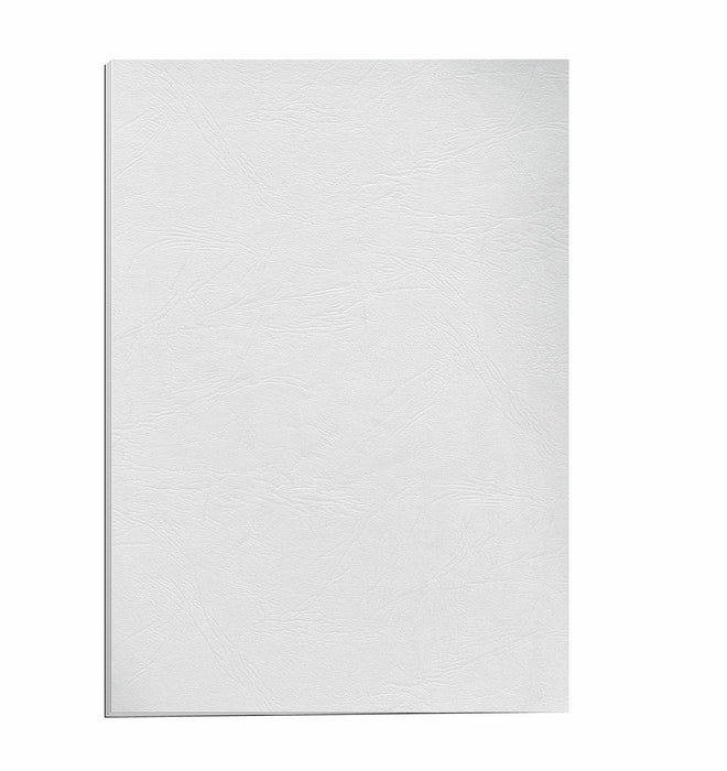 Best Value Fellowes A4 100 Percent Recyclable Leatherboard Binding Covers, Heavyweight, 250 gsm Presentation Covers, FSC, White, Pack of 100