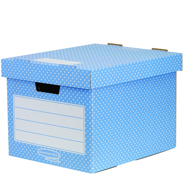 Best Value Bankers Box Style Standard Storage Box - Blue/White, Pack of 4