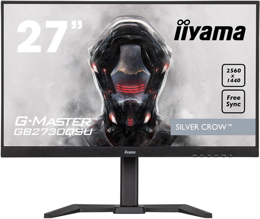 iiyama G-MASTER Silver Crow GB2730QSU-B5 - LED monitor - 27" - 2560 x 1440 WQHD @ 75 Hz - TN - 350 cd/m² - 1000:1 - 1 ms - HDMI, DVI-D, DisplayPort - speakers - black