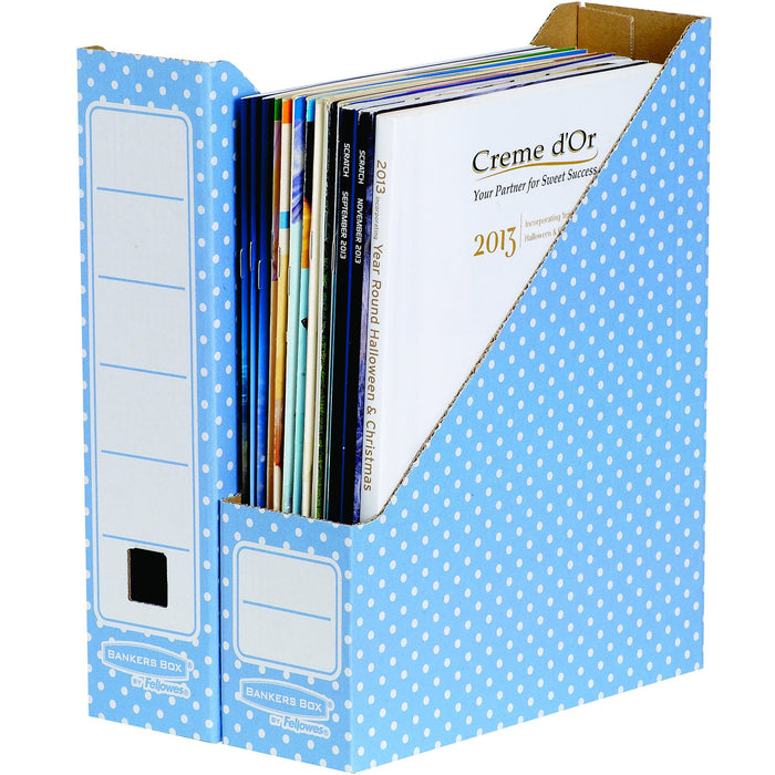 Best Value Fellowes Bankers Box Style Magazine File - Blue/White, Pack of 10