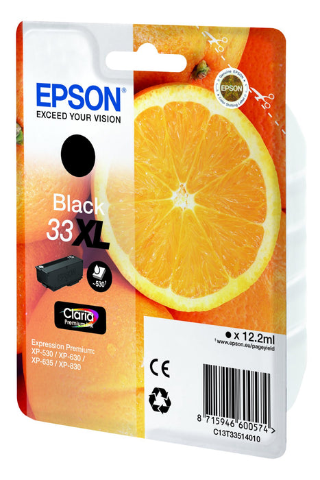 Best Value EPSON C13T33514012 33 X-Large Claria Oranges Premium Ink Cartridge, Black, Genuine, Amazon Dash Replenishment Ready