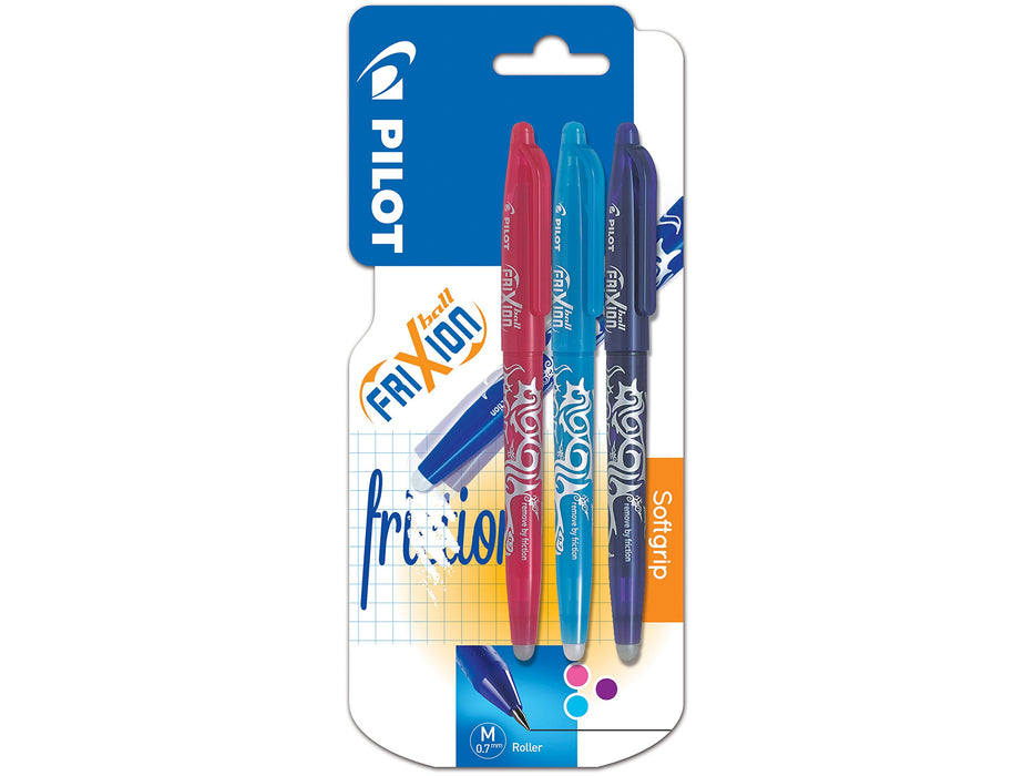 Best Value Pilot Frixion Erasable Rollerball 0.7 mm Tip (Pack of 3) - Pink/Violet/Light Blue