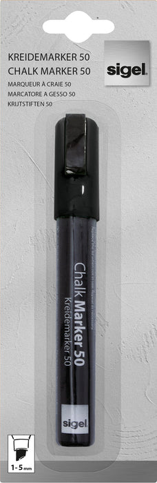 Best Value Sigel GL180 Chalk Marker 50, chisel tip 1-5 mm, Black