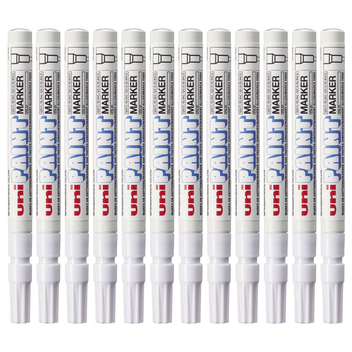 Best Value Uni-Ball 489411 Paint Marker Bullet Tip Fine Point Px21 Line Width 0.8-1.2mm White Ref 9001957 [Pack 12]