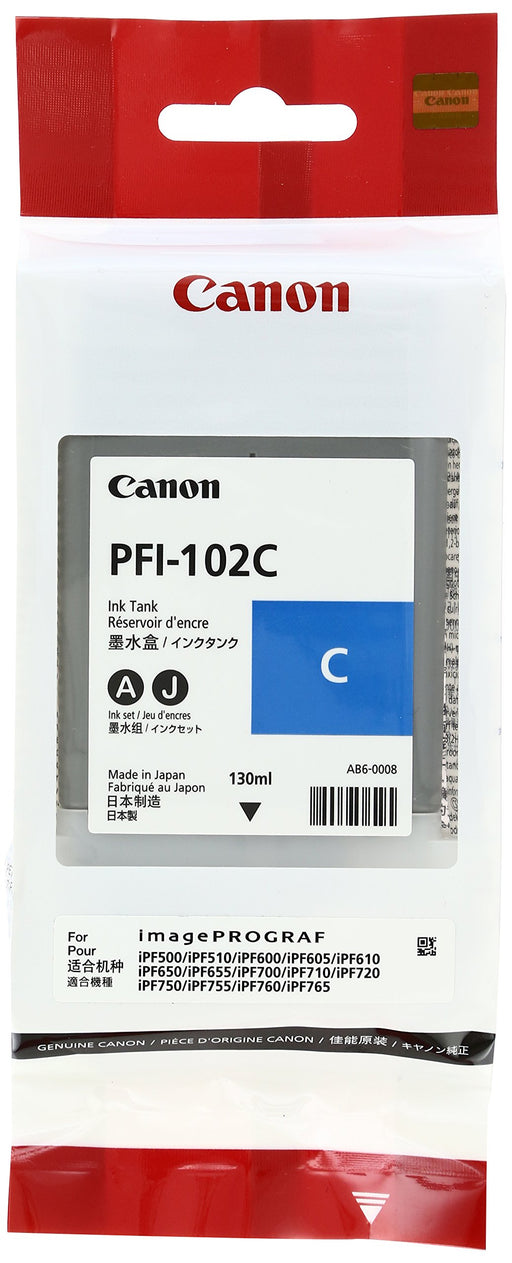 Best Value Canon PFI102 Ink Tank 130ml - Cyan