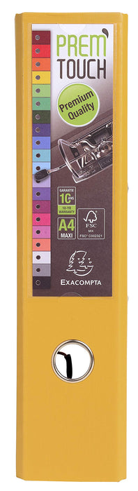 Best Value Exacompta Prem'Touch PP Lever Arch File, A4 Maxi, 80 mm Spine - Yellow