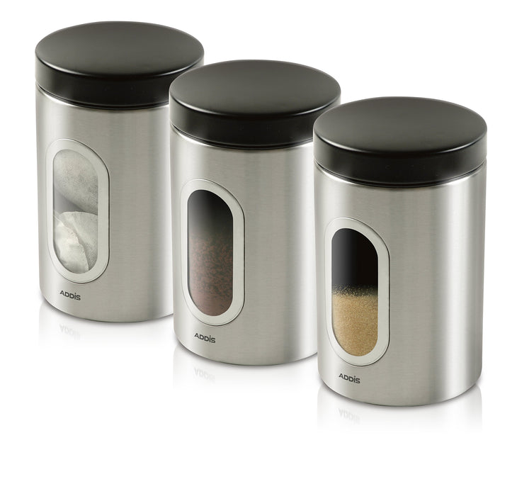 Best Value Addis Deluxe 3 Pack Canisters-Stainless Steel, 1.4L