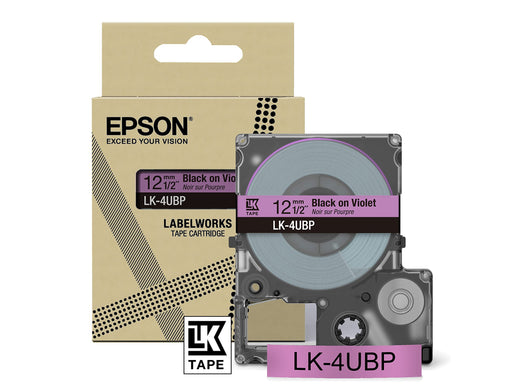 Epson LK-4UBP Black on Purple Tape Cartridge 12mm - C53S672101