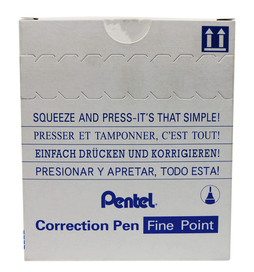 Best Value Pentel Micro Correct Correction Fluid Pen Needle Point Precision Tip 12ml Fine Ref ZL31-W [Pack of 12]