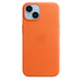 Apple - Back cover for mobile phone - MagSafe compatibility - leather - orange - for iPhone 14