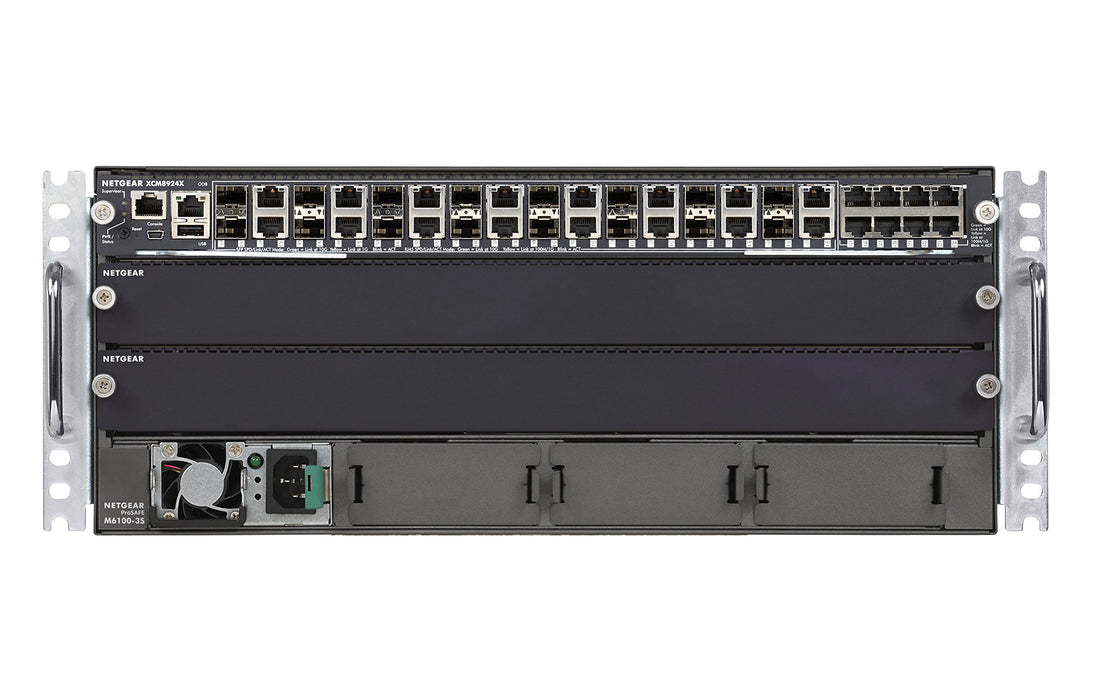 NETGEAR M6100-24X3 - Starter Kit - switch - L4 - Managed - 24 x 10GBase-T + 16 x shared 10 Gigabit SFP+ - rack-mountable - PoE+