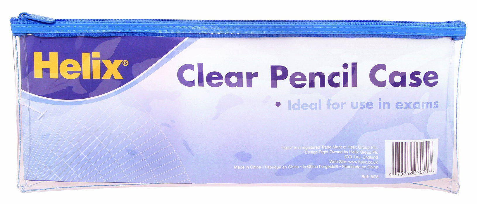 Best Value Helix Large Clear Pencil Case (Assorted Colours)