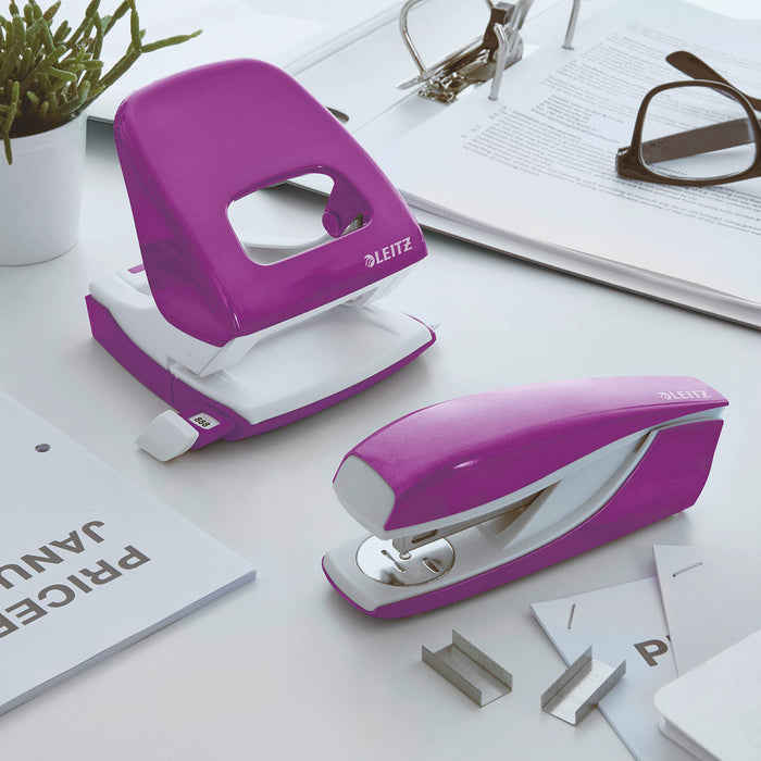 Leitz NeXXt WOW Stapler 5502 Half Strip Purple 30 Sheets 24/6, 26/6 Metal