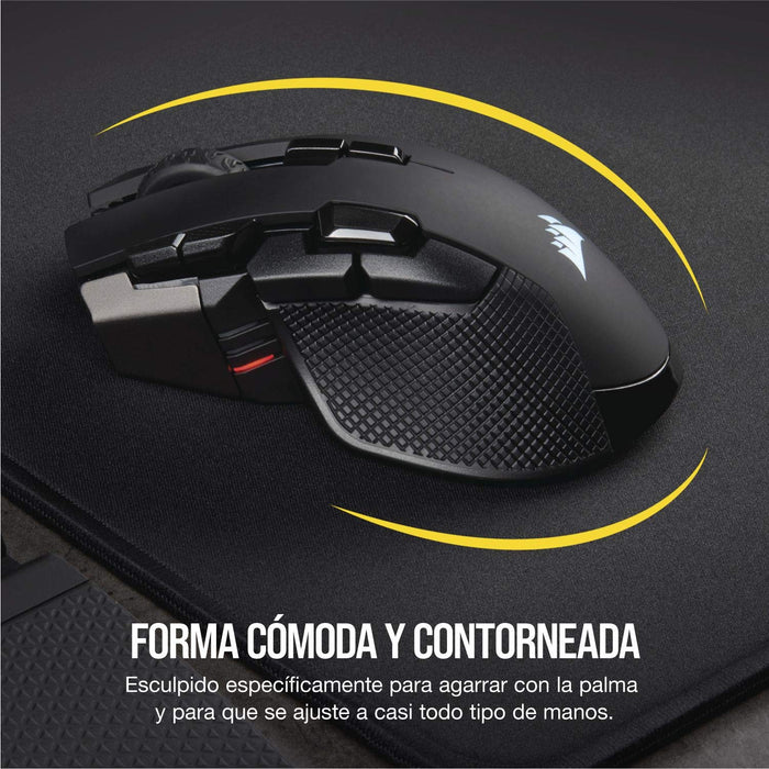 Best Value Corsair Ironclaw Wireless RGB, Rechargeable Wireless Optical Gaming Mouse with Slipstream Technology (18,000 DPI Optical Sensor, 3-Zone RGB Multi-Colour Backlighting), Black