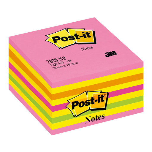 Post-it Sticky Notes Cube 76 x 76 mm Pink and Yellow Mix 450 sheets