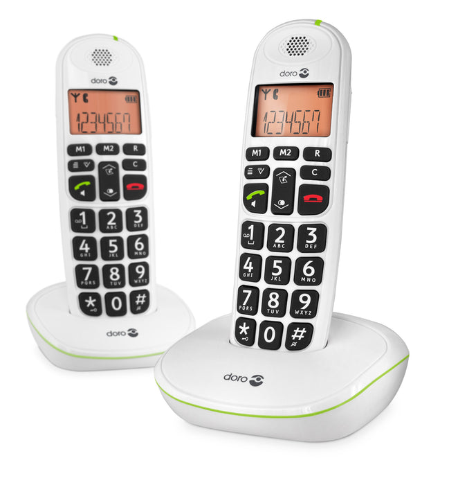 Best Value Doro PhoneEasy 100W DECT Cordless Phone with Amplified Sound and Big Buttons (Twin Set)