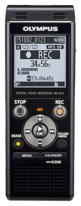 Best Value Olympus WS-853 MP3 Digital Stereo Voice Recorder with 8 GB Flash Memory and Built-In USB 8GB Stereo - Black