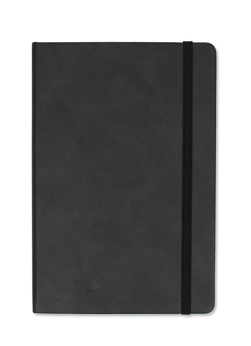 Best Value Silvine A5 Executive Soft Feel Notebook Black. 160 Pages (80 Sheets) Ruled 7mm feint. Ref 197BK (148 x 212mm)