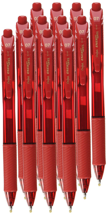 Best Value Pentel Energel-BL107-BX Tip Retractable Pen, 0.7 mm - Red (Pack of 12)