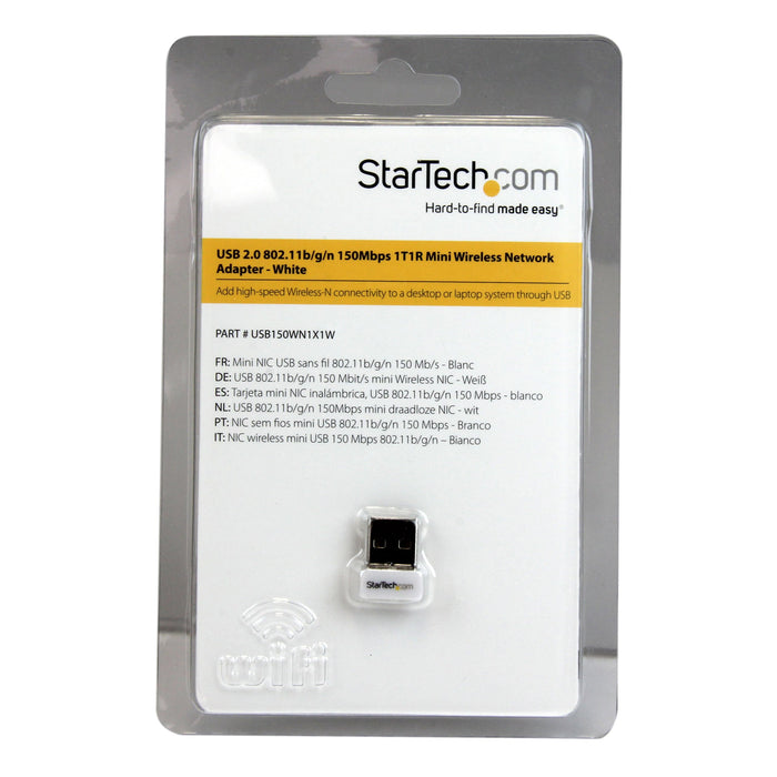 Best Value StarTech.com USB150WN1X1W USB 150Mbps Mini Wireless N Network Adapter - 802.11n/g 1T1R USB WiFi Adapter - White