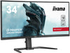 iiyama G-MASTER Red Eagle GB3467WQSU-B5 - LED monitor - curved - 34" - 3440 x 1440 UWQHD @ 165 Hz - VA - 550 cd/m² - 3000:1 - HDR400 - 0.4 ms - 2xHDMI, 2xDisplayPort - speakers - matte black