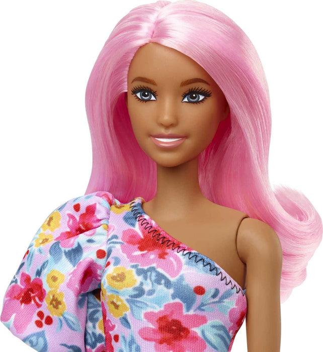 Barbie Fashionista - Off-Shoulder Floral Dress Prosthetic Leg Doll NR189 //HBV21-9633