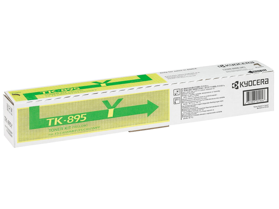 Best Value Kyocera TK-895Y Toner Yellow, 6,000 Pages, Original Premium Printer Cartridge 1T02KoANL0 for ECOSYS FS-C8020MFP, FS-C8025MFP