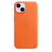 Apple - Back cover for mobile phone - MagSafe compatibility - leather - orange - for iPhone 14