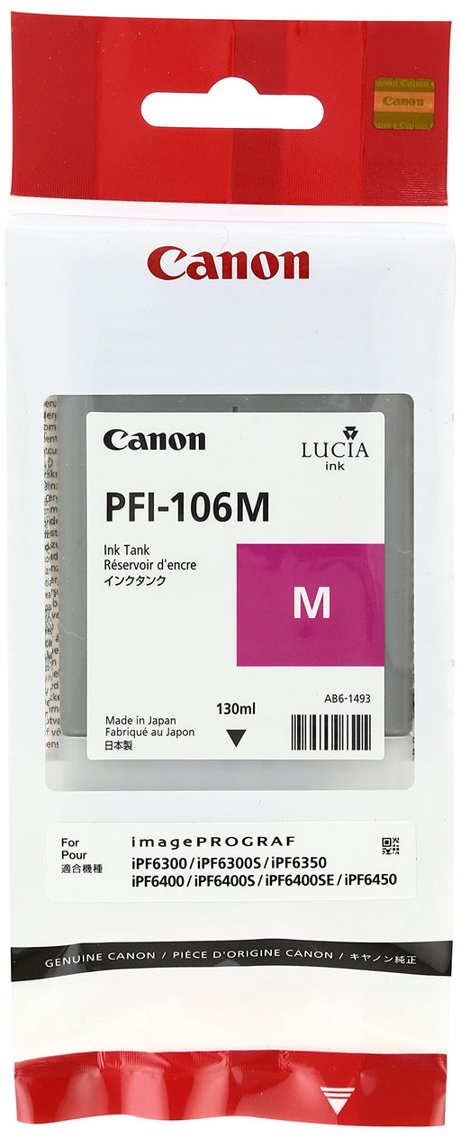 Best Value Canon PFI106M 130ml Ink Cartridge - Magenta