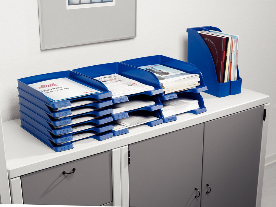 Best Value Leitz A4 Letter Tray, Blue, Plus Range