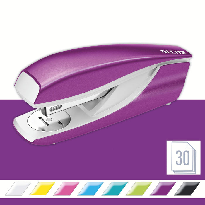 Leitz NeXXt WOW Stapler 5502 Half Strip Purple 30 Sheets 24/6, 26/6 Metal