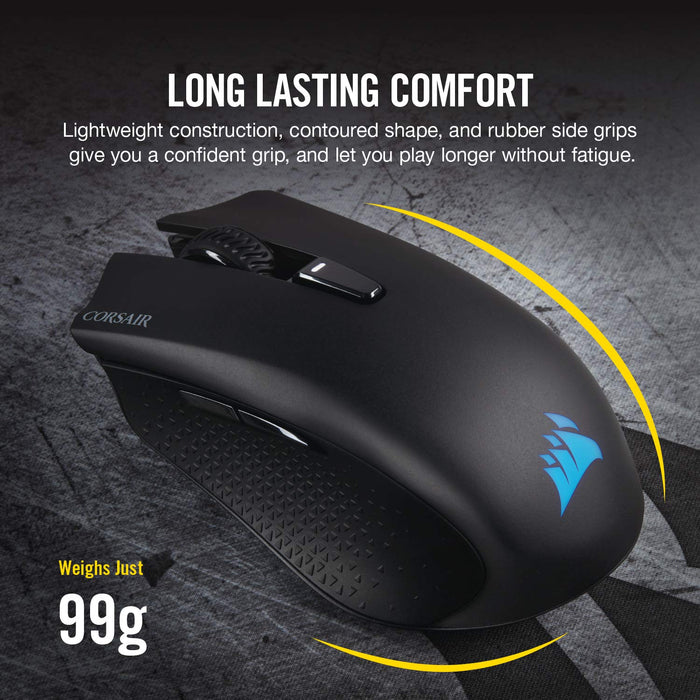 Best Value Corsair Harpoon Wireless RGB Wireless Rechargeable Optical Gaming Mouse with Slipstream Technology (10000 DPI Optical Sensor, Backlit RGB Multicolour Lighting) - Black