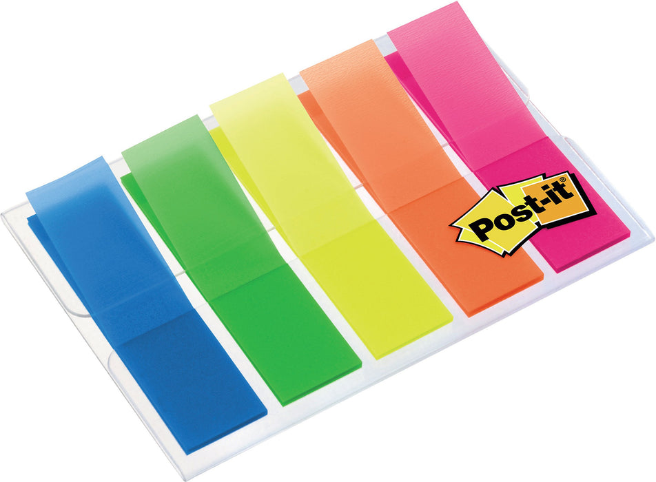 Best Value 3M Germany 683HF5 Post-it Index Transparent Holders Transparent Bright Colours 11.9 x 43.2 mm 5 x 20 Sticking Strips in a Case - Multicolour