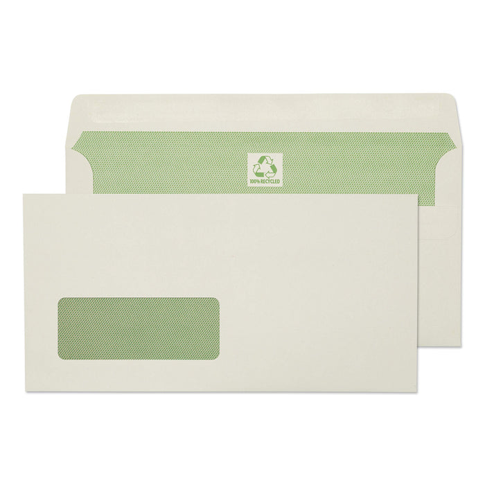 Best Value Blake Purely Environmental DL 110 x 220 mm 35 x 90 mm 90 gsm Flora Recycled Window Self Seal Wallet Envelopes (RE4360) Natural White - Pack of 500