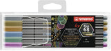 Best Value Metallic Premium Felt Tip Pen - STABILO Pen 68 Metallic Wallet of 6 Assorted Colours