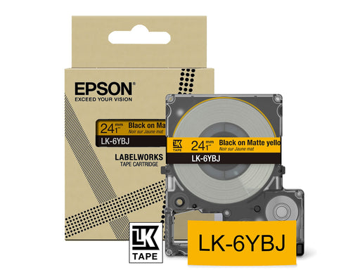 Epson  LK-6YBJ Black  on Matte Yellow Tape Cartridge 24mm - C53S672076